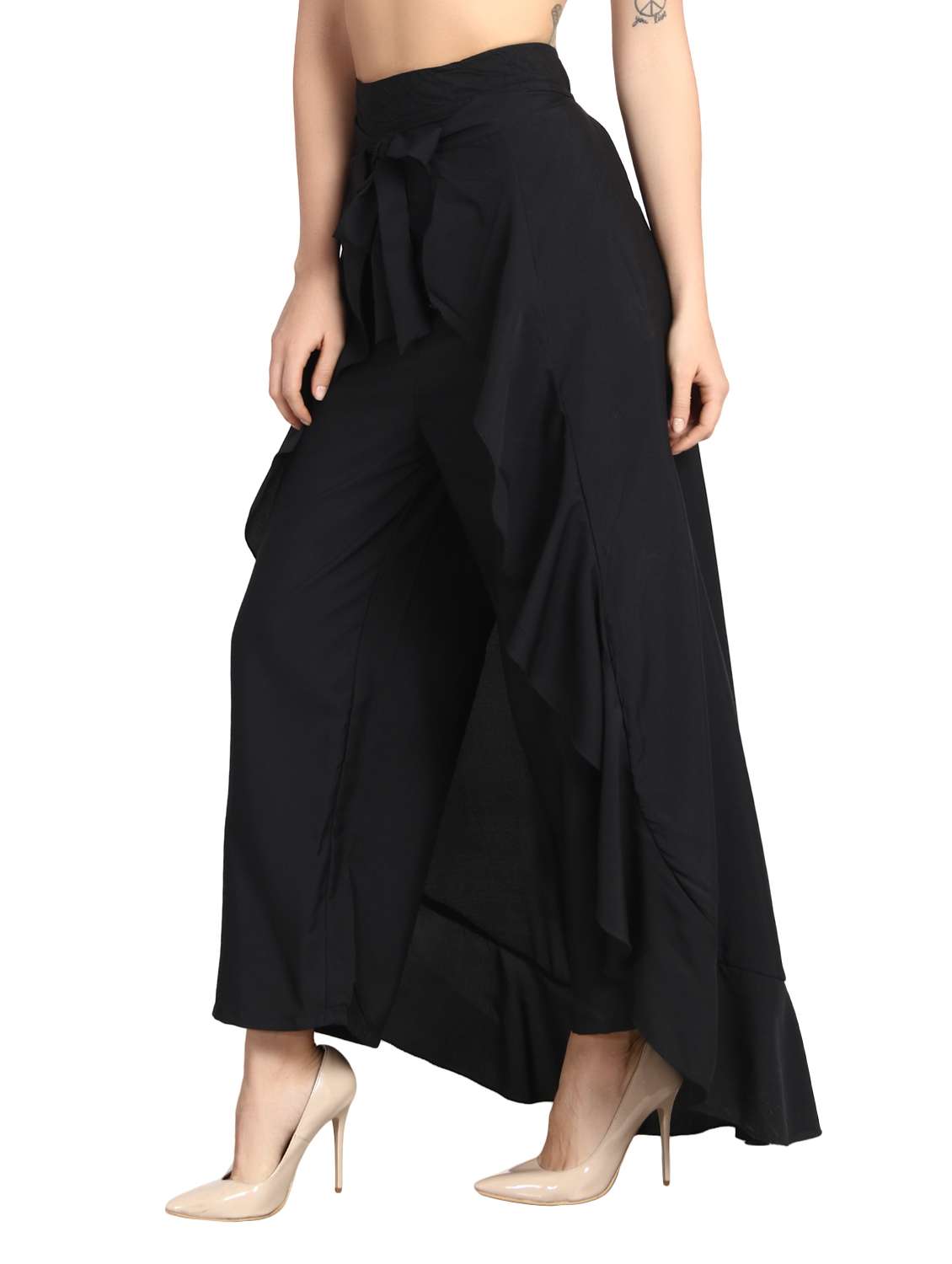 black crepe palazzos - 15692984 -  Standard Image - 1
