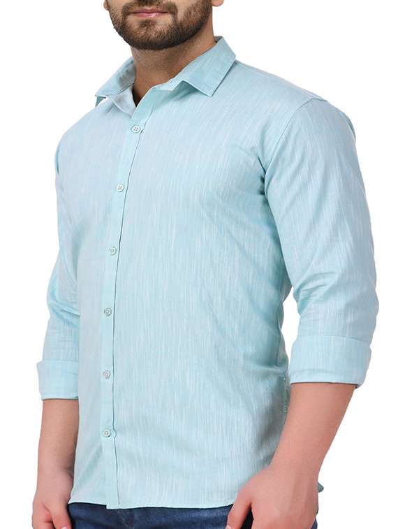 light blue cotton casual shirt - 15693025 -  Standard Image - 1