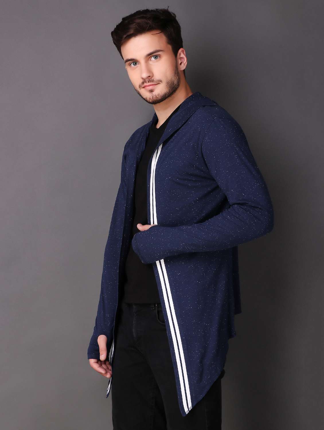 navy blue cotton shrug - 15693210 -  Standard Image - 1