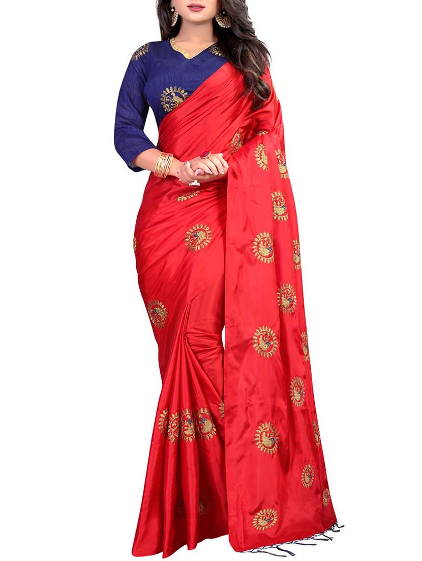 zari conversational embroidered saree with blouse