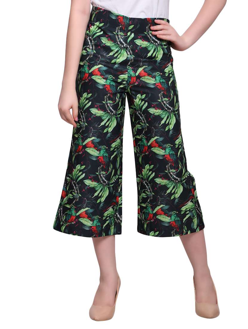 botanical print crop pants