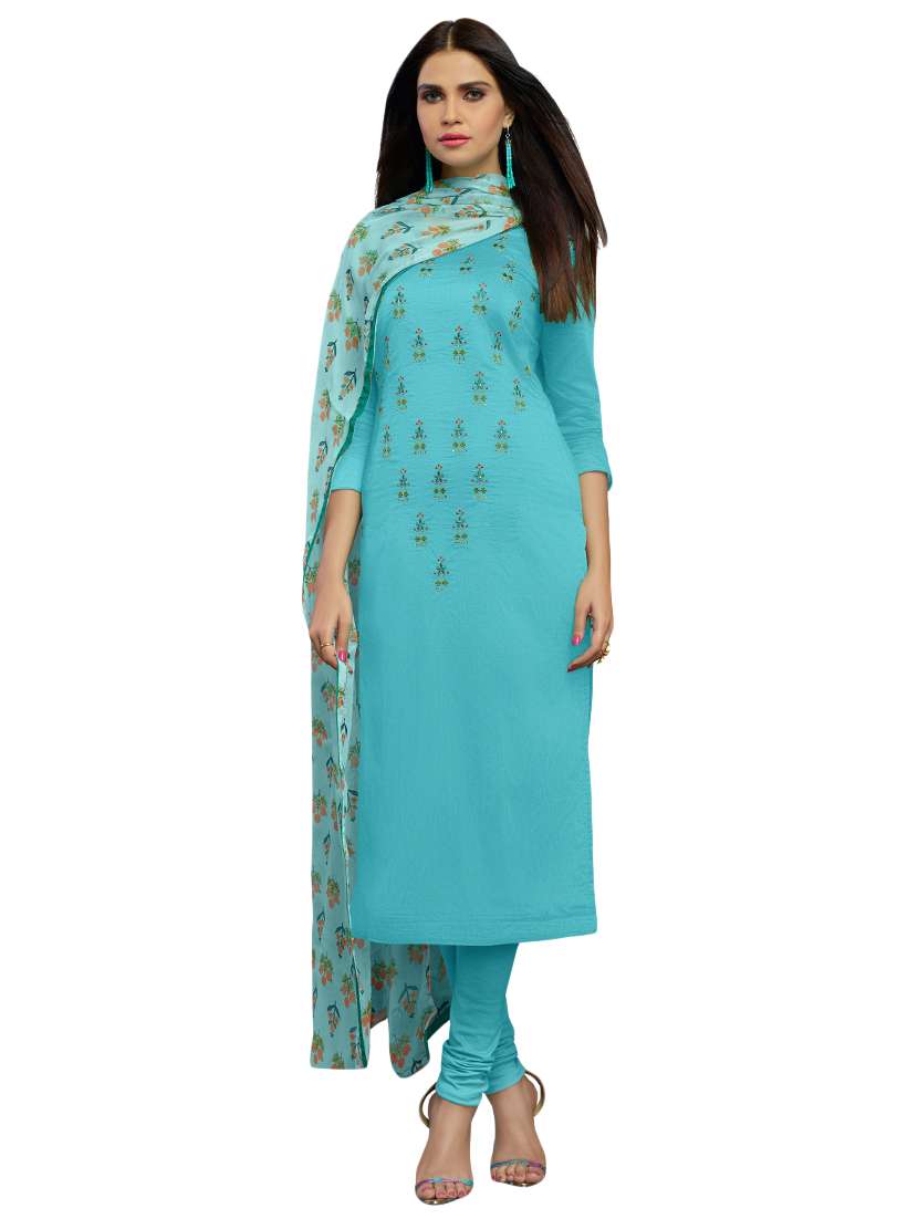 embroidered unstitched churidaar suit