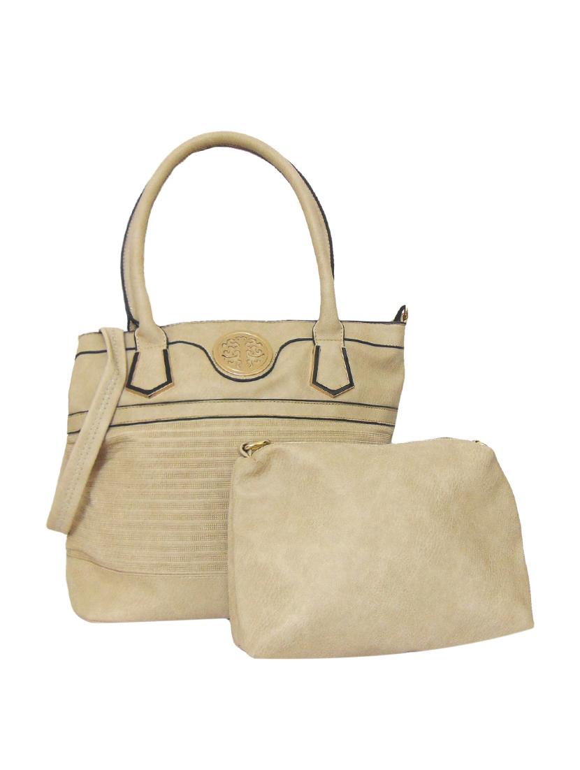cream leatherette (pu) combo handbag - 15695290 -  Zoom Image - 0