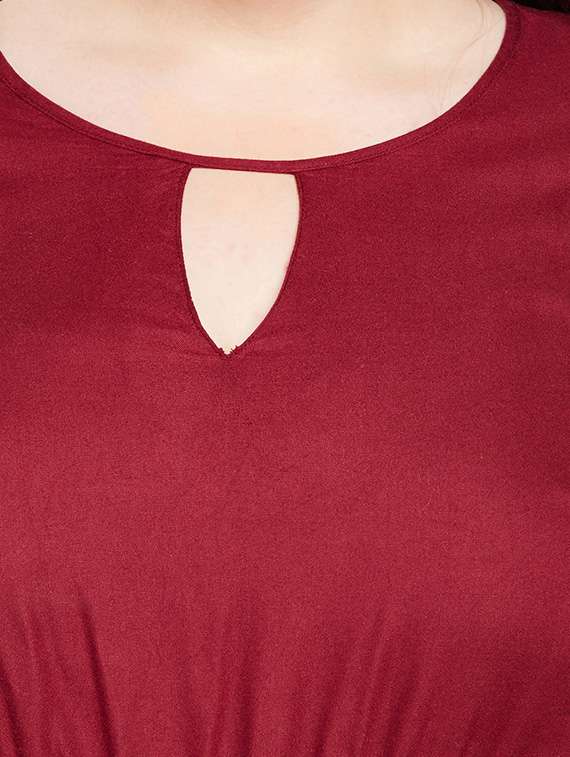 keyhole neck blouson plus dress - 15695478 -  Standard Image - 4