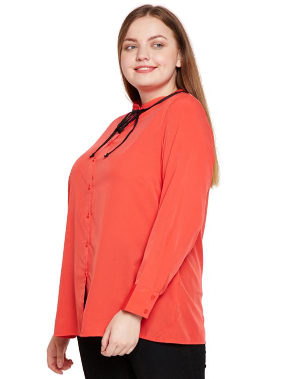 tie up detail plus shirt - 15695549 - Standard Image - 1