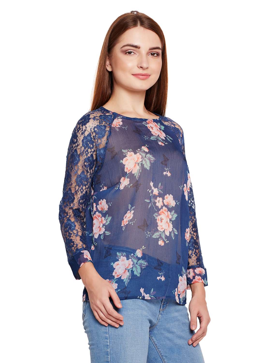women's straight round neck top - 15695573 -  Standard Image - 1