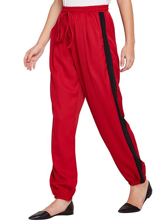 drawstring waist side taped trouser - 15695625 - Standard Image - 1
