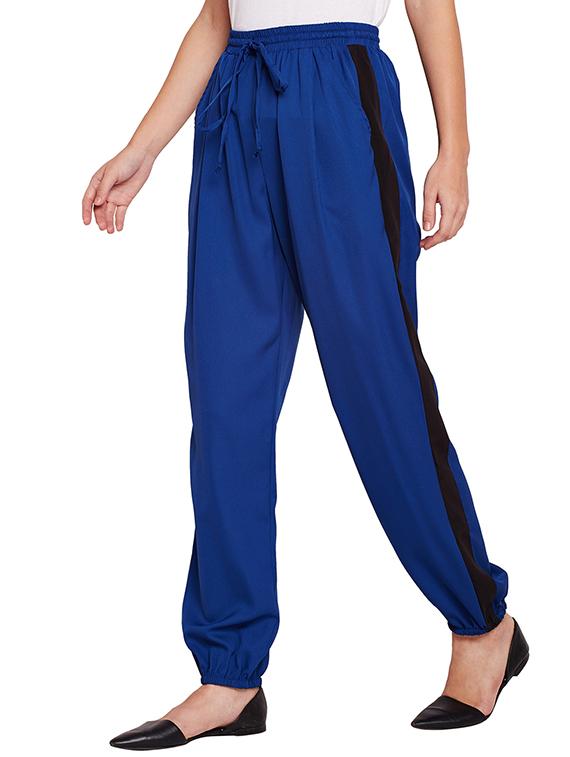 drawstring waist side taped trouser - 15695626 - Standard Image - 1