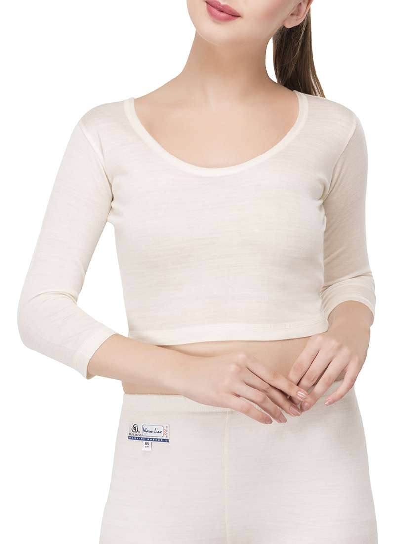 crop woolen thermal top