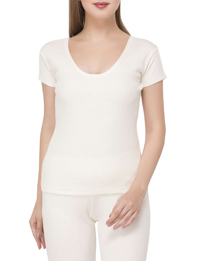 scoop neck woolen thermal top