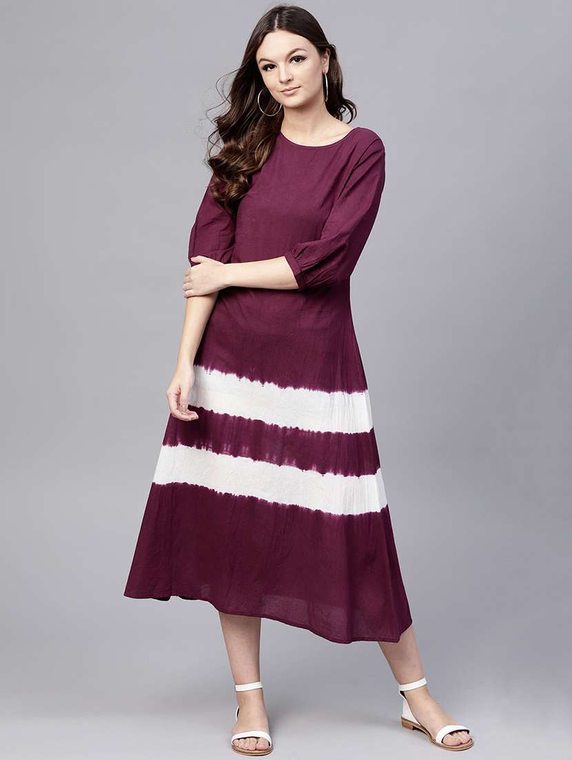 tied and dyed a-line dress