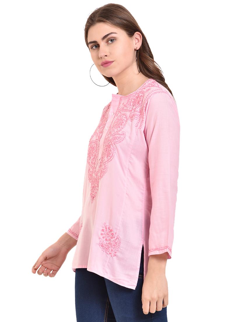 embroidered straight kurti - 15696105 - Standard Image - 1