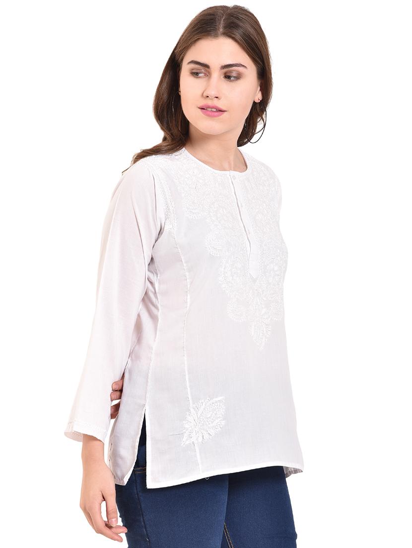 embroidered straight kurti - 15696106 - Standard Image - 1