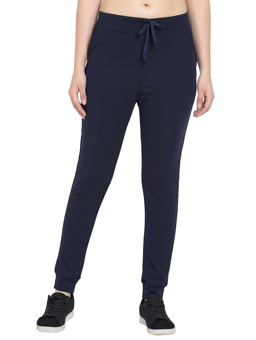 navy blue drawstring waist track pant