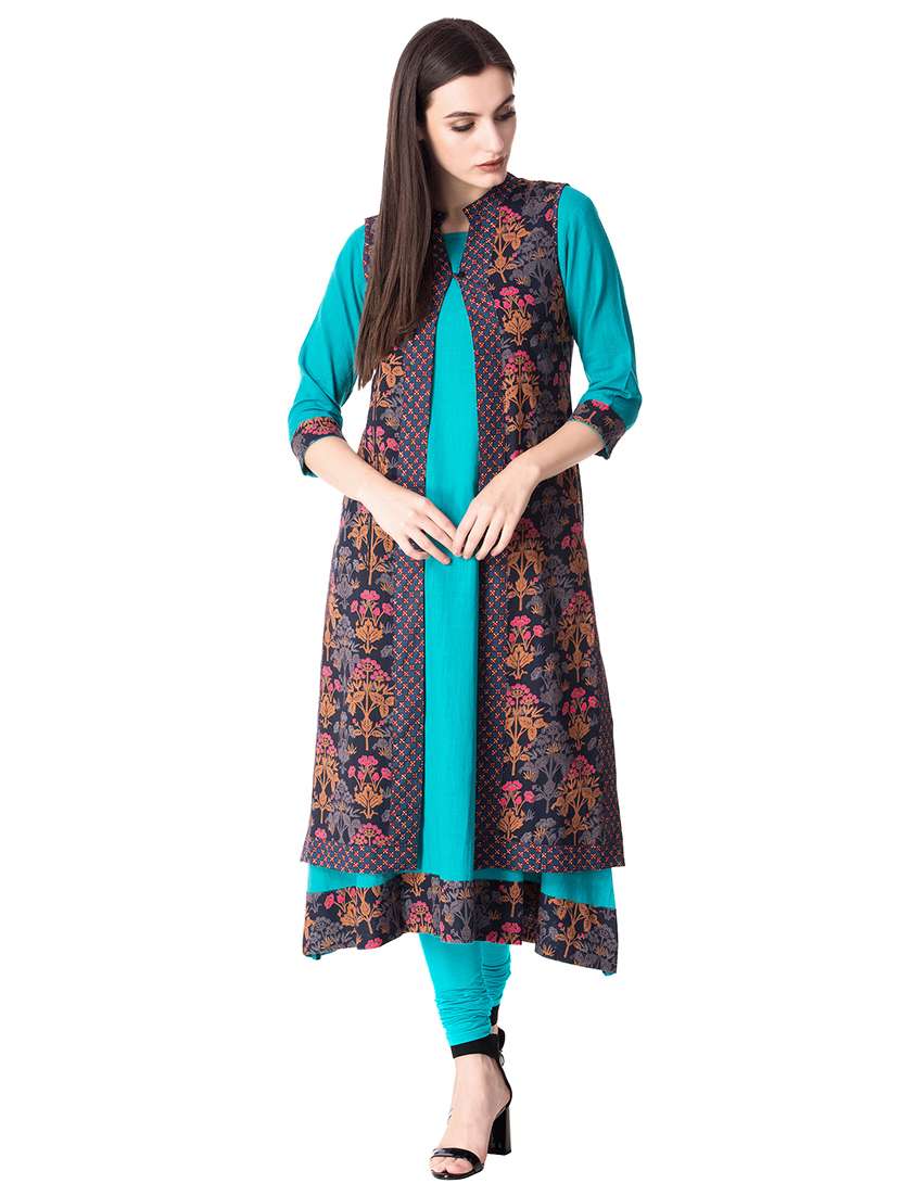 layered printed kurta