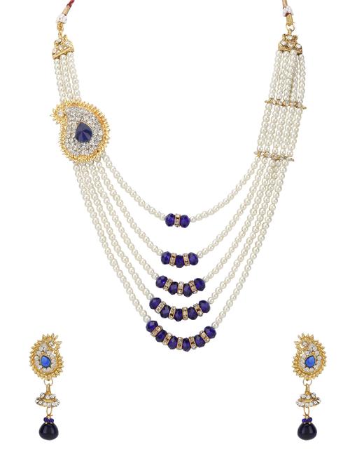 blue metal necklaces and earring - 15700907 - Standard Image - 0