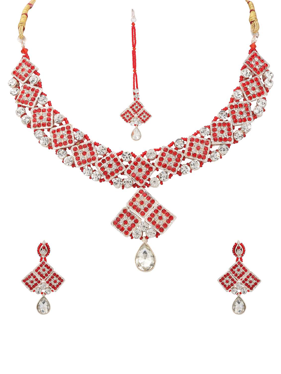 red metal necklaces and earring - 15700983 - Zoom Image - 0