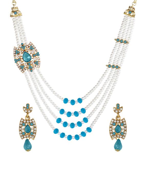 blue metal necklaces and earring - 15701027 - Zoom Image - 0