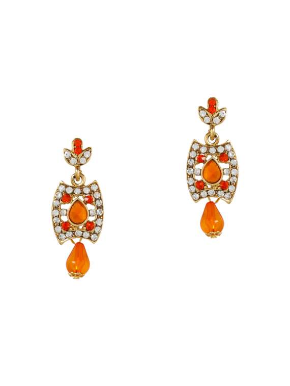 orange metal necklaces and earring - 15701028 -  Standard Image - 1