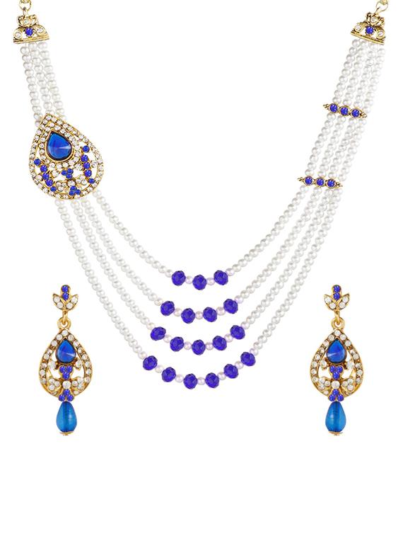 blue metal necklaces and earring - 15701030 - Zoom Image - 0
