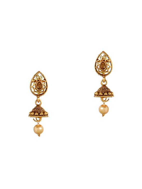 gold metal necklaces and earring - 15701036 -  Standard Image - 1
