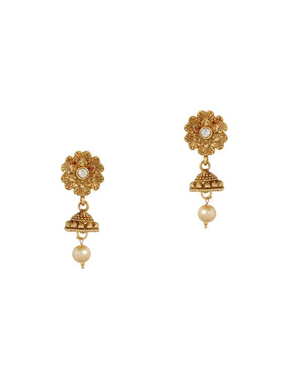 gold metal necklaces and earring - 15701042 -  Standard Image - 1