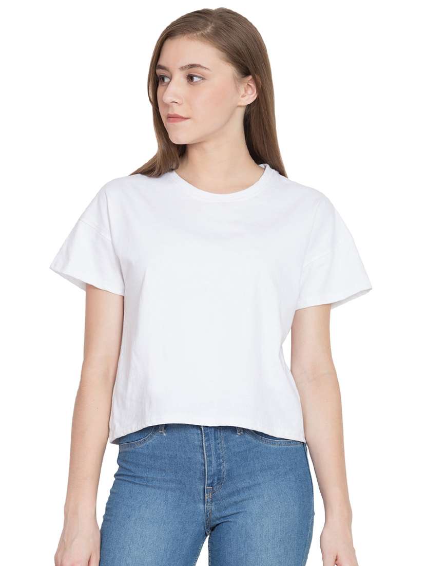 drop shoulder round neck tee