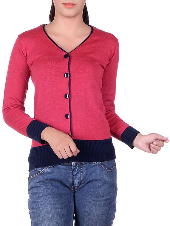 contrast piping detail cardigan