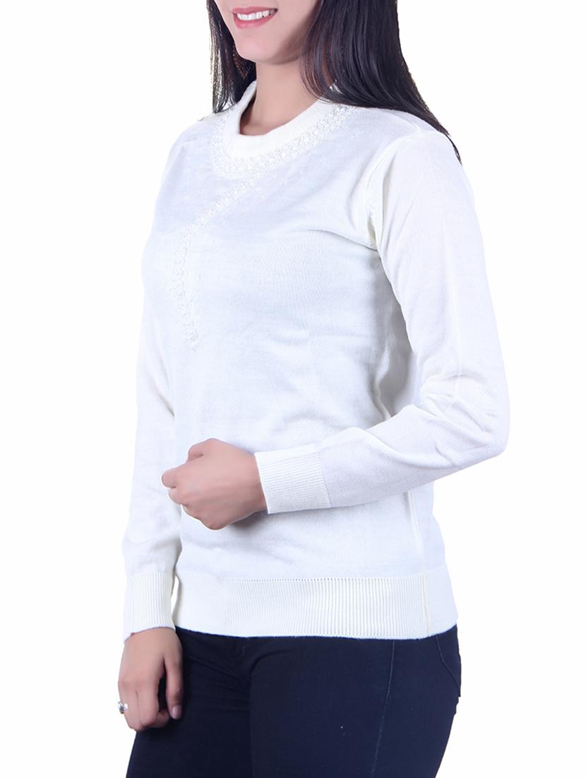 pearl embellished mock neck top - 15701877 -  Standard Image - 1