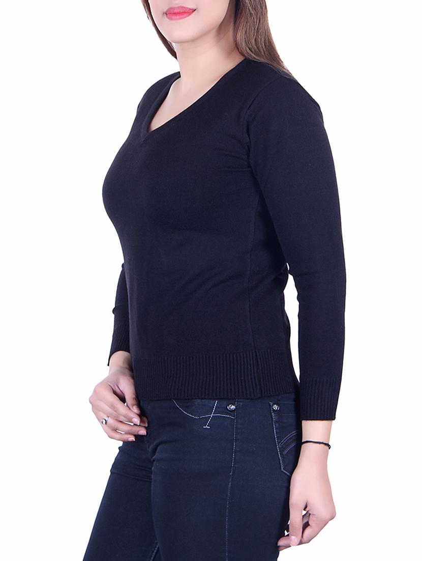 navy solid knitted top - 15701883 - Standard Image - 1