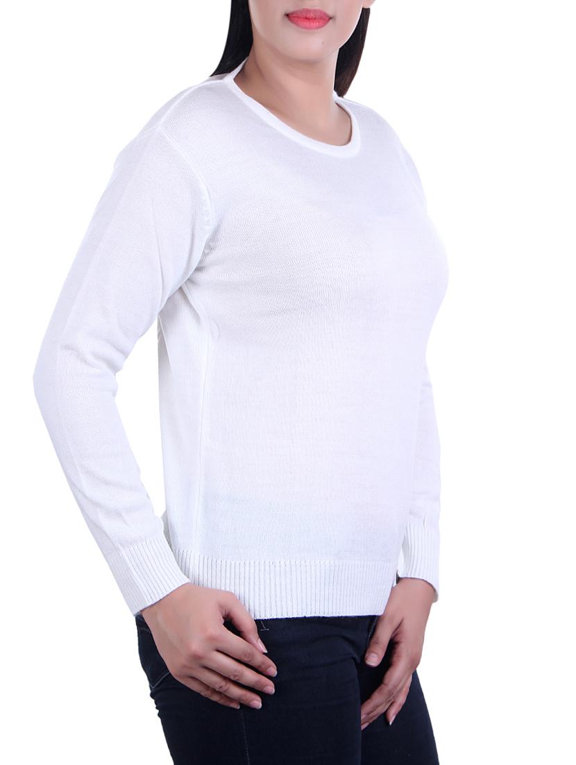 white solid knitted top - 15701892 -  Standard Image - 1