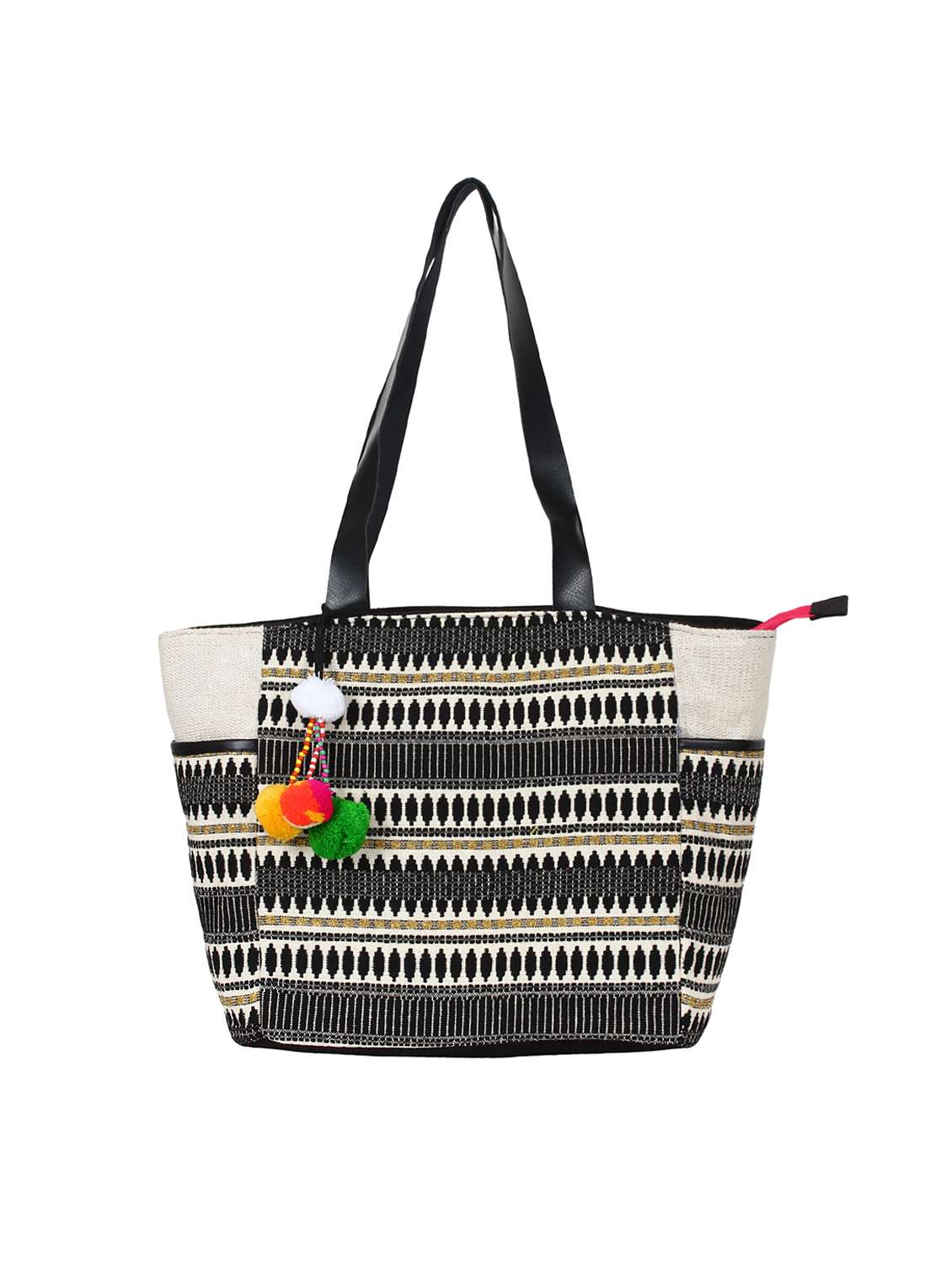 black cotton handbag