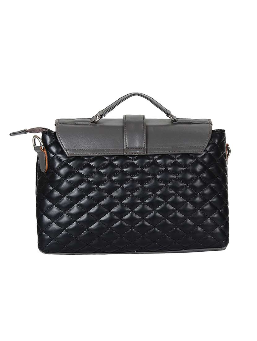 black leatherette (pu) sling bag - 15702927 -  Standard Image - 1