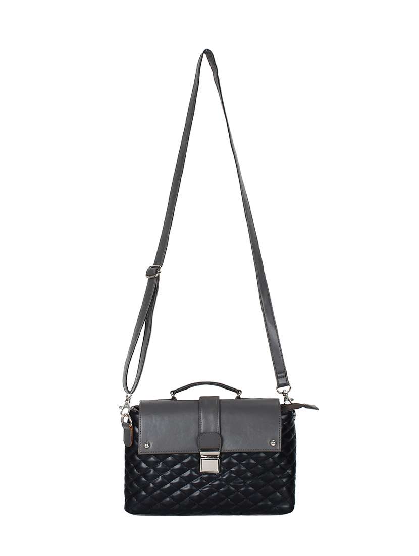 black leatherette (pu) sling bag - 15702927 -  Standard Image - 4