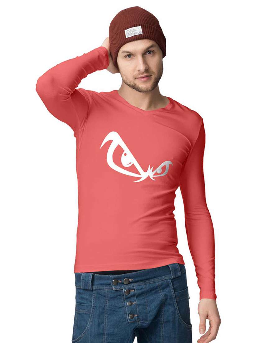 red cotton chest print t-shirt - 15704663 -  Standard Image - 1