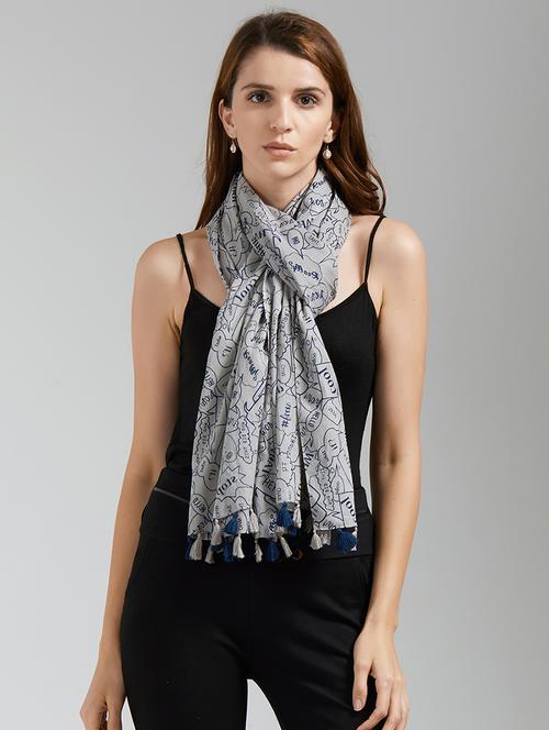 grey cotton stole - 15705056 - Standard Image - 0