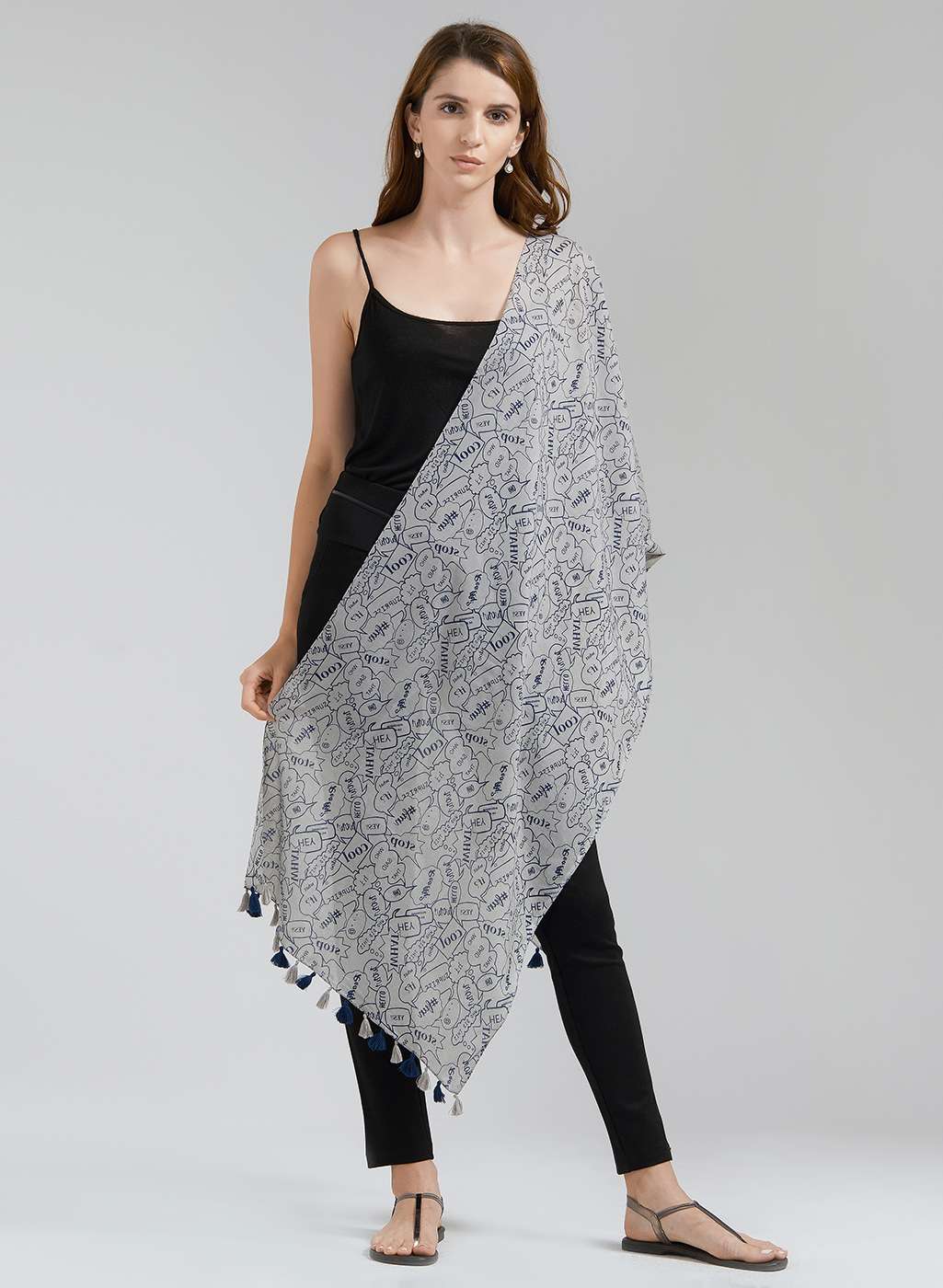 Grey Cotton Stole
