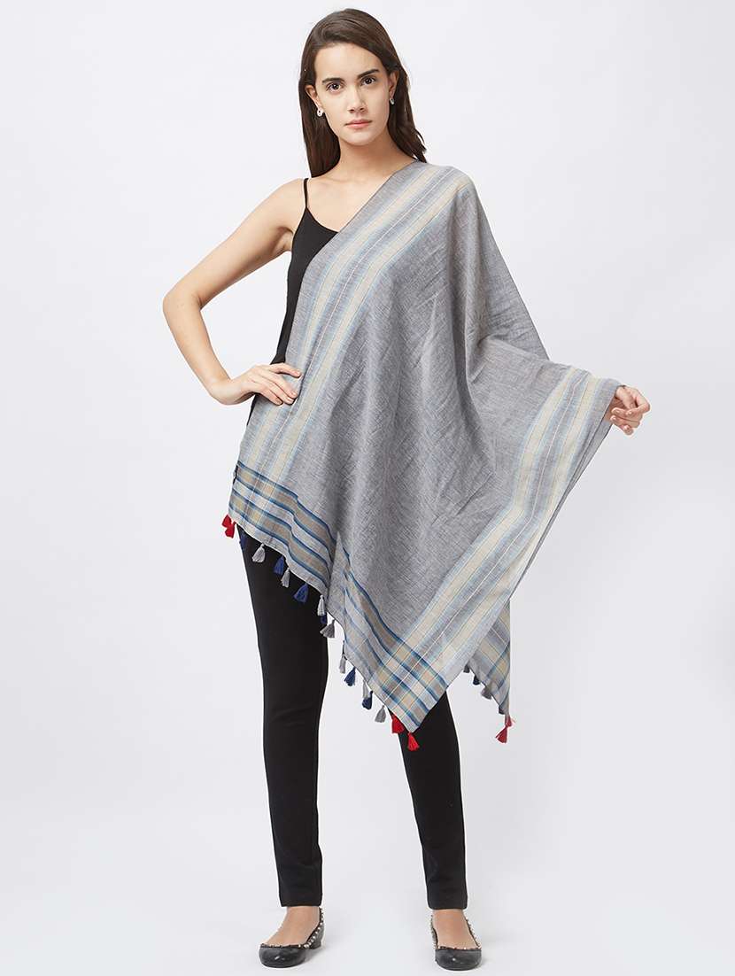 Grey Cotton Stole