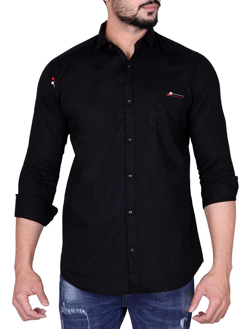 mens solid casual shirt - 15705139 -  Zoom Image - 0