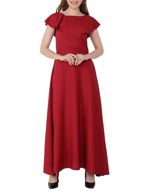 women's fit & flare solid dress - 15705289 -  Standard Image - 0
