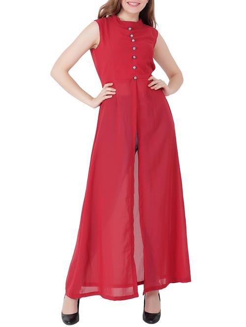 faux button belted a-line tunic - 15705295 -  Standard Image - 0
