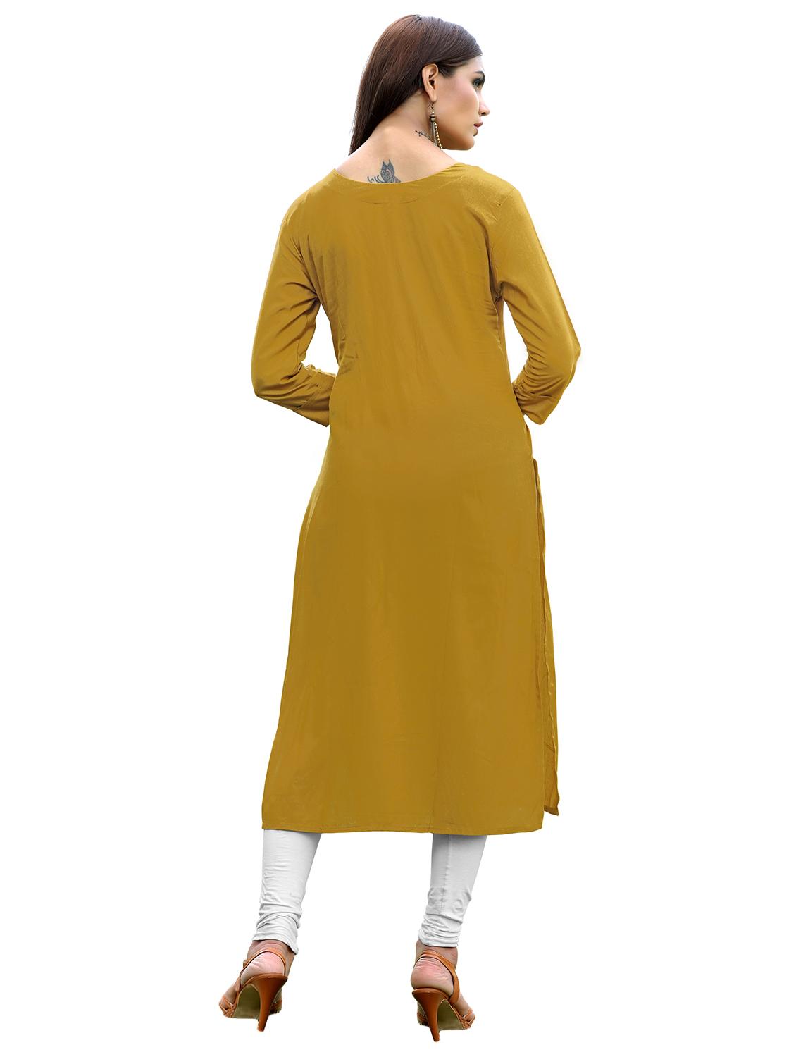mehandi straight kurta - 15707399 -  Standard Image - 1