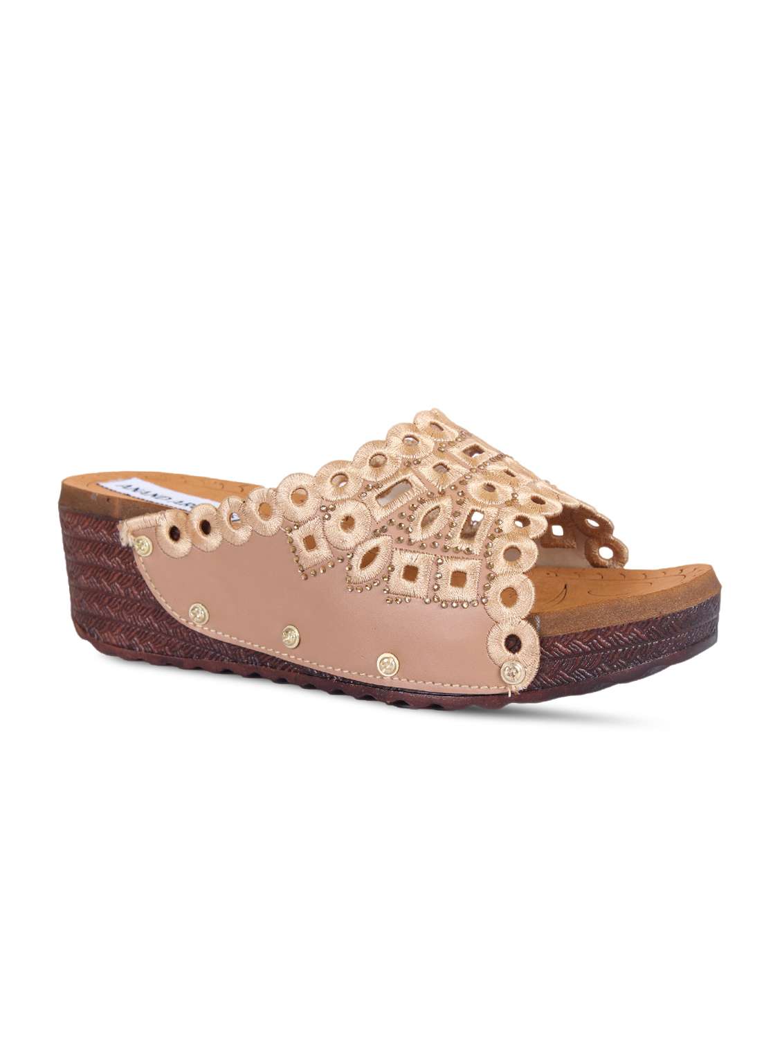 anand archies artificial leather beige wedges