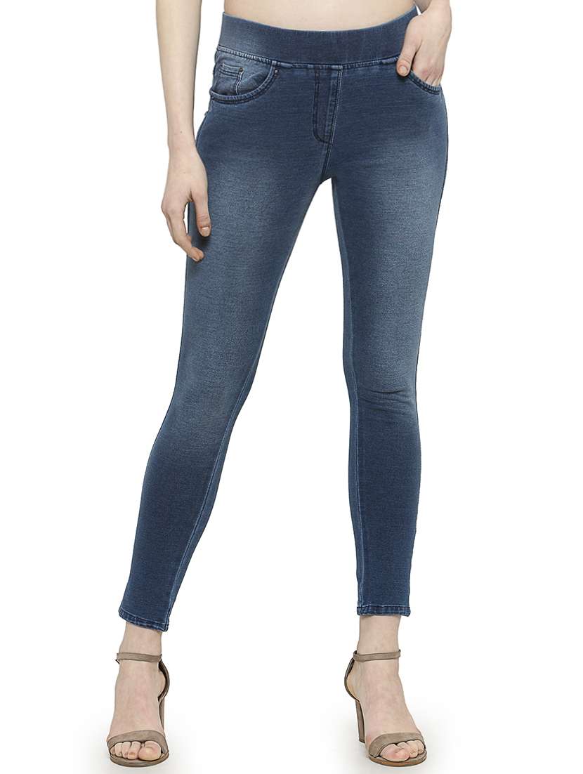 stone wash mid-rise jeggings
