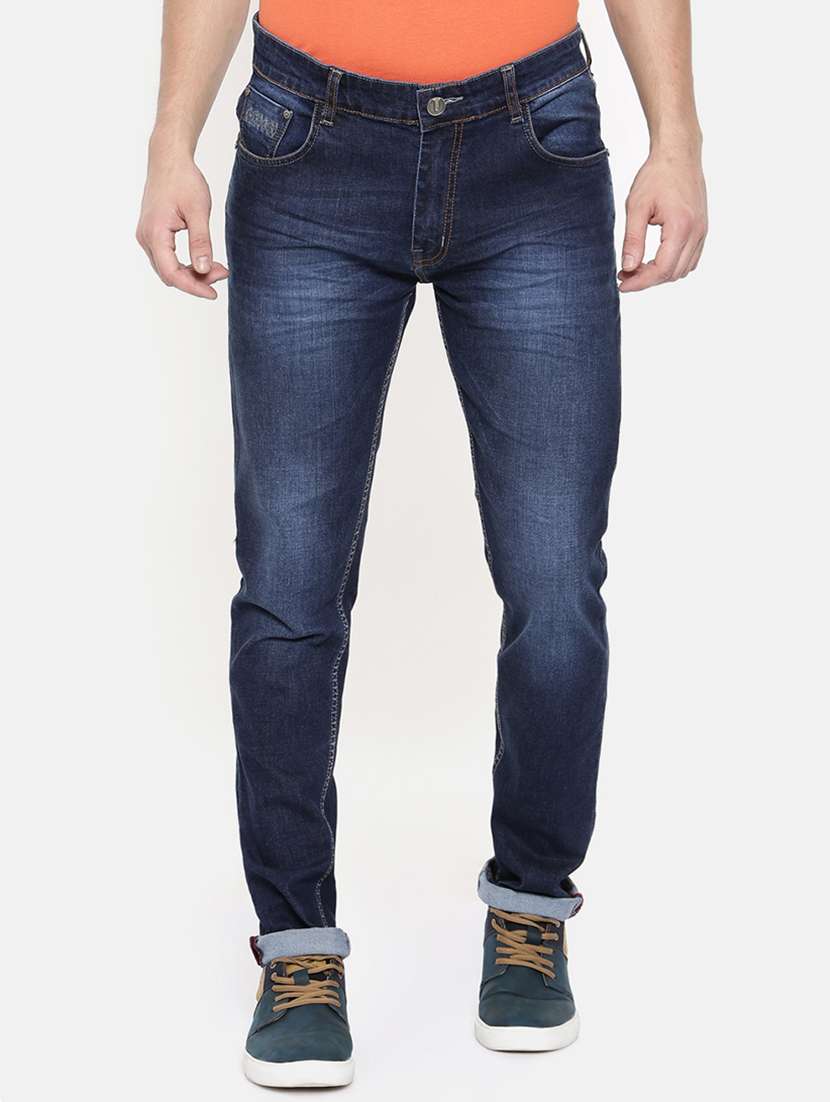 blue heavy washed jeans