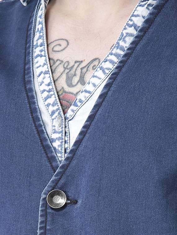 blue denim waist coat - 15709875 -  Standard Image - 4