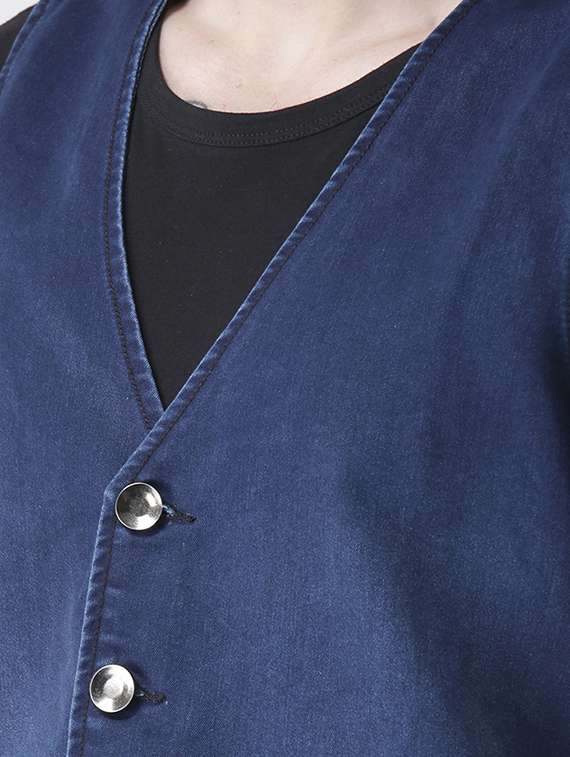 blue denim waist coat - 15709876 -  Standard Image - 4