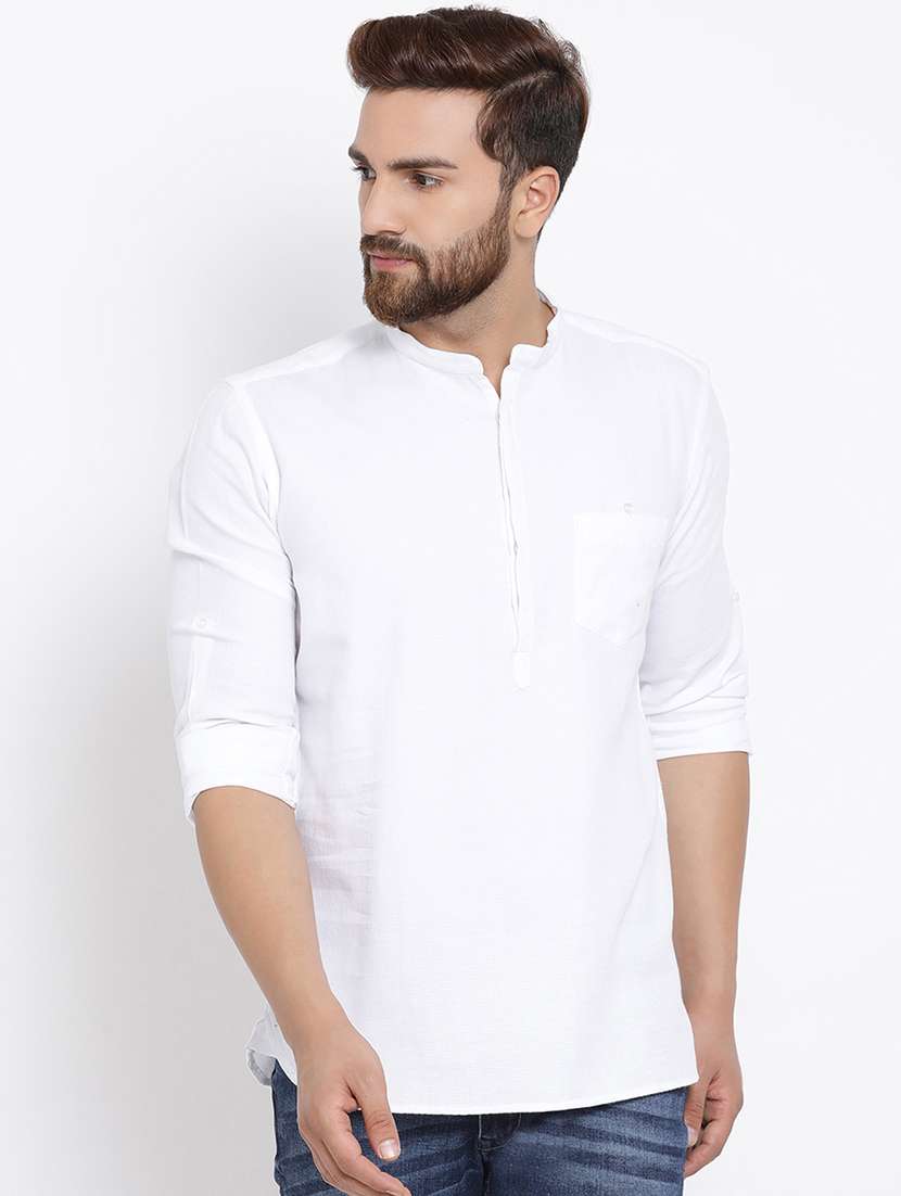 white cotton casual shirt