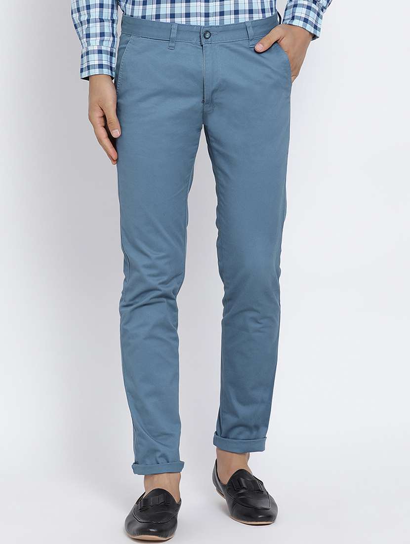 blue cotton chinos