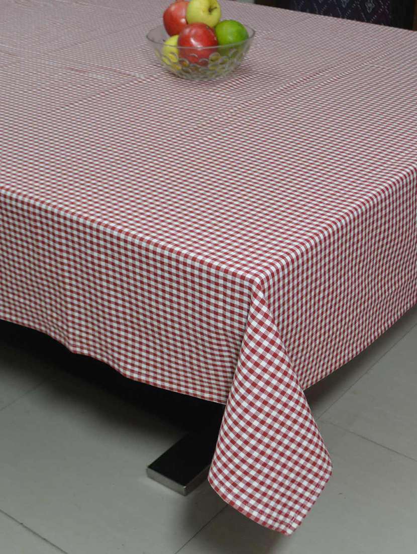 woven check table cover